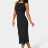 Powermesh Rhinestone Sleeveless Maxi Dress