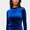 Beaded Sash Velvet Mini Dress